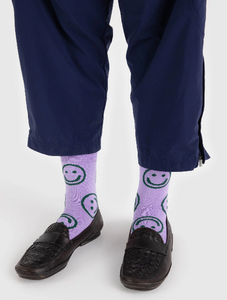 BAGGU Crew Socks Lavender Happy