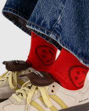 Load image into Gallery viewer, BAGGU Crew Sock Red Happy
