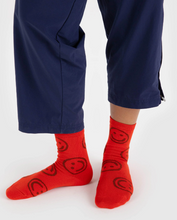 Load image into Gallery viewer, BAGGU Crew Sock Red Happy
