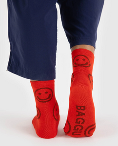 BAGGU Crew Sock Red Happy