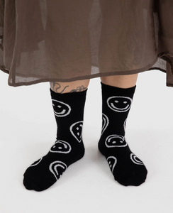 BAGGU Crew Socks Black Happy