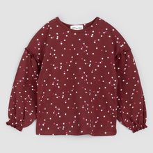 Load image into Gallery viewer, Miles the Label Confetti Print Top Burgundy
