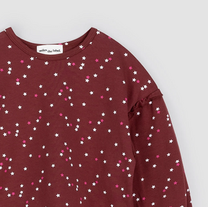 Miles the Label Confetti Print Top Burgundy