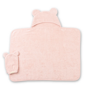 Bella Tunno Hooded Towel and Wash Mitt Blush