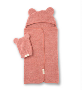 Bella Tunno Hooded Towel and Wash Mitt Watermelon