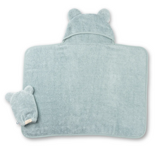 Load image into Gallery viewer, Bella Tunno Hooded Towel and Wash Mitt Fog
