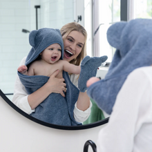 Load image into Gallery viewer, Bella Tunno Hooded Towel and Wash Mitt Rain
