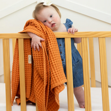 Load image into Gallery viewer, Bella Tunno Waffle Baby Blanket Pumpkin
