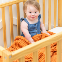 Load image into Gallery viewer, Bella Tunno Waffle Baby Blanket Pumpkin
