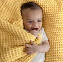 Load image into Gallery viewer, Bella Tunno Waffle Baby Blanket Sunshine
