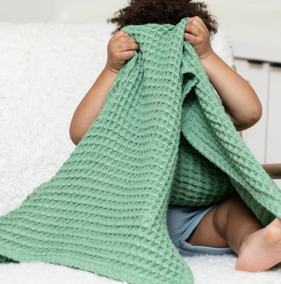 Bella Tunno Waffle Baby Blanket Seafoam