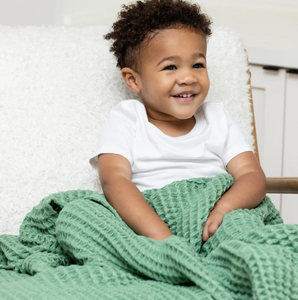 Bella Tunno Waffle Baby Blanket Seafoam