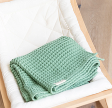 Load image into Gallery viewer, Bella Tunno Waffle Baby Blanket Seafoam
