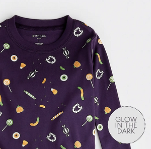 Petit Lem Trick-or-Treat Print Pyjamas Deep Purple