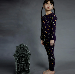 Petit Lem Trick-or-Treat Print Pyjamas Deep Purple