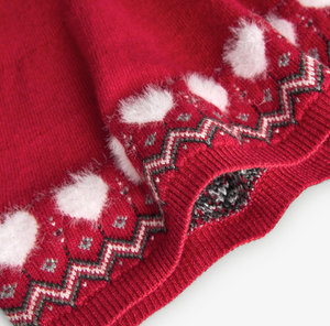 Boboli Fairisle Red Sweaterknit Dress and Tights