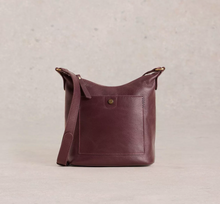 Load image into Gallery viewer, White Stuff UK Mini Fern Leather Crossbody Dark Plum
