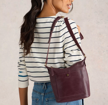 Load image into Gallery viewer, White Stuff UK Mini Fern Leather Crossbody Dark Plum
