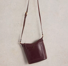 Load image into Gallery viewer, White Stuff UK Mini Fern Leather Crossbody Dark Plum
