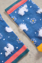 Load image into Gallery viewer, White Stuff UK Fluffy Polar Bear Ankle Sock Blue Multi
