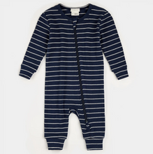 Load image into Gallery viewer, Petit Lem Modal Rib Playsuit Navy Stripe
