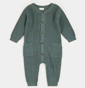 Petit Lem Sweater Knit Playsuit Seafoam