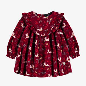 Souris Mini Reindeer Print Dress and Tights