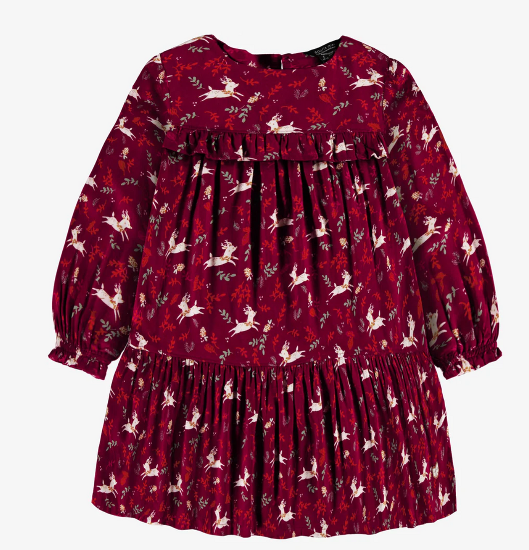 Souris Mini Red Reindeer Dress and Leggings