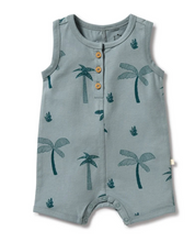 Load image into Gallery viewer, Wilson and Frenchy Palm Days Henley Shortie Playsuit
