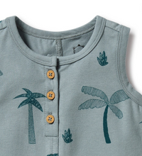 Load image into Gallery viewer, Wilson and Frenchy Palm Days Henley Shortie Playsuit
