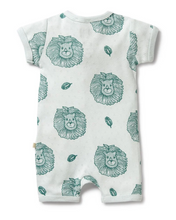 Load image into Gallery viewer, Wilson and Frenchy Little Lion Organic Pointelle Shortie Playsuit
