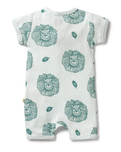 Wilson and Frenchy Little Lion Organic Pointelle Shortie Playsuit