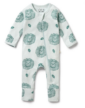 Load image into Gallery viewer, Wilson and Frenchy Little Lion Organic Pointelle Zip Playsuit
