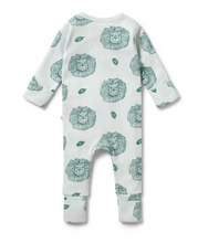 Load image into Gallery viewer, Wilson and Frenchy Little Lion Organic Pointelle Zip Playsuit
