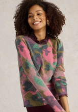 Load image into Gallery viewer, White Stuff UK Jodie Printed Floral Sweater Green Multi
