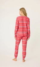 Load image into Gallery viewer, PJ Salvage Snowflake Kisses PJ Set Red Fairisle
