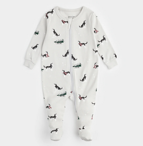 Petit Lem Holiday Huskies Print Sleeper