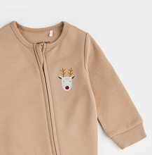 Load image into Gallery viewer, Petit Lem Littlest Reindeer Fleece Playsuit
