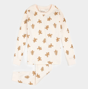 Petit Lem Gingerbread Print Pyjamas Silver Peony