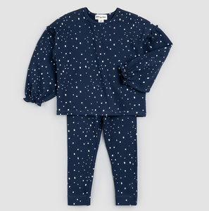 Miles the Label Snowfall Print Baby Set Navy