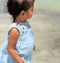 Load image into Gallery viewer, Poppet and Fox Embroidered Sleeveless Summer Blue Dress
