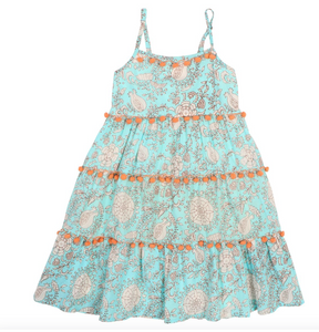 Poppet and Fox Strappy Turquoise Tier Sun Dress