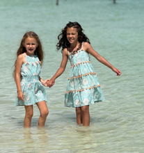 Load image into Gallery viewer, Poppet and Fox Strappy Turquoise Tier Sun Dress
