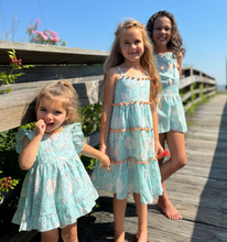 Load image into Gallery viewer, Poppet and Fox Strappy Turquoise Tier Sun Dress
