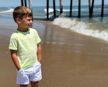 Load image into Gallery viewer, Me and Henry Camber Stripe Tee Neon/White Stripe
