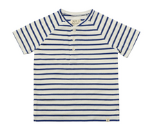 Load image into Gallery viewer, Me and Henry Frigat Raglan Henley Tee Royal/White Stripe
