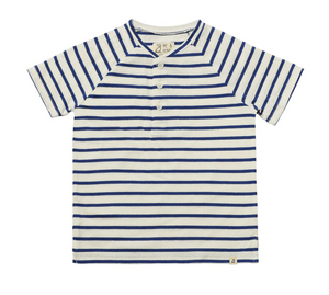 Me and Henry Frigat Raglan Henley Tee Royal/White Stripe