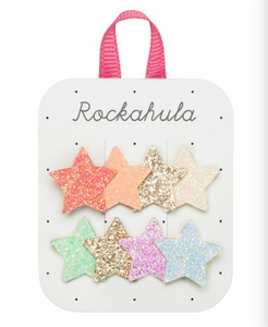 Rainbow Shimmer Star Clips