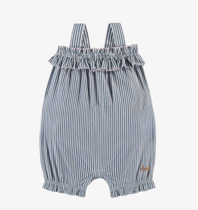 Souris Mini Blue Stripe Poplin Shortie Playsuit