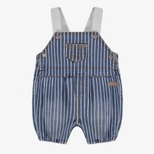 Load image into Gallery viewer, Souris Mini Blue/White Railroad Denim Overalls
